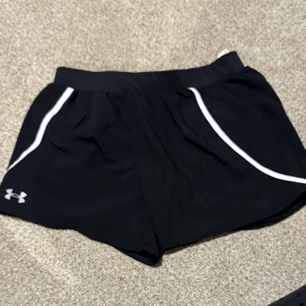 Under Armour Women's Black Shorts with White Trim